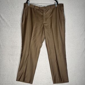 Santorelli Dress Pants Men’s Size 42 Roma 1900LP Tobacco Loro Piana Super 110s